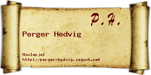 Perger Hedvig névjegykártya